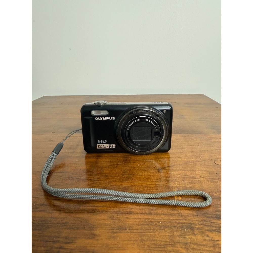Olympus VR-320 Digital Camera Black 14MP 12.5x Super Wide Optical Zoom HD Video